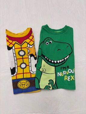 Set of Toy Story Toddler 3T T-shirts Woody and T-Rex Disney Pixar Kids Clothing